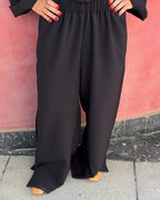 Black Go-To Elastic Pants