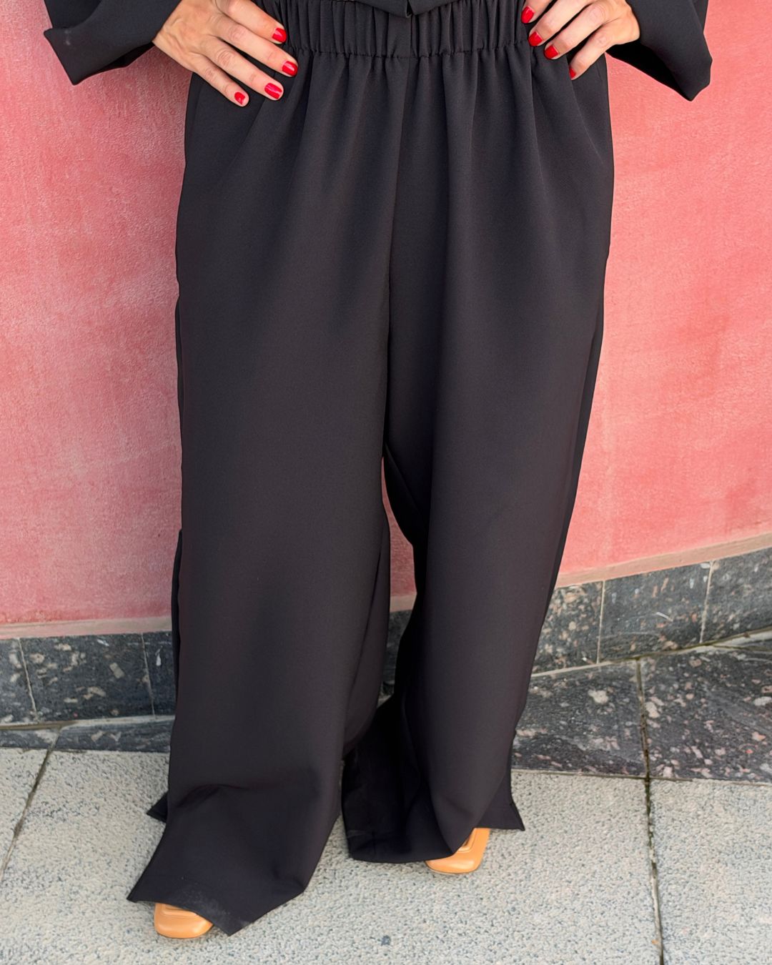Black Go-To Elastic Pants