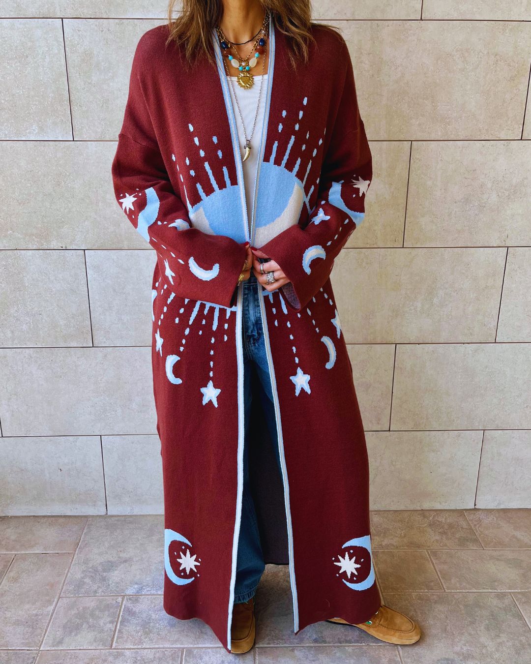 Brown Mystic Eye Cardigan