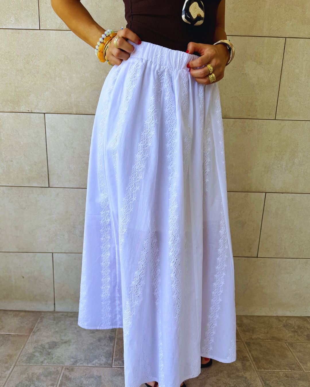 White Anglaise Skirt