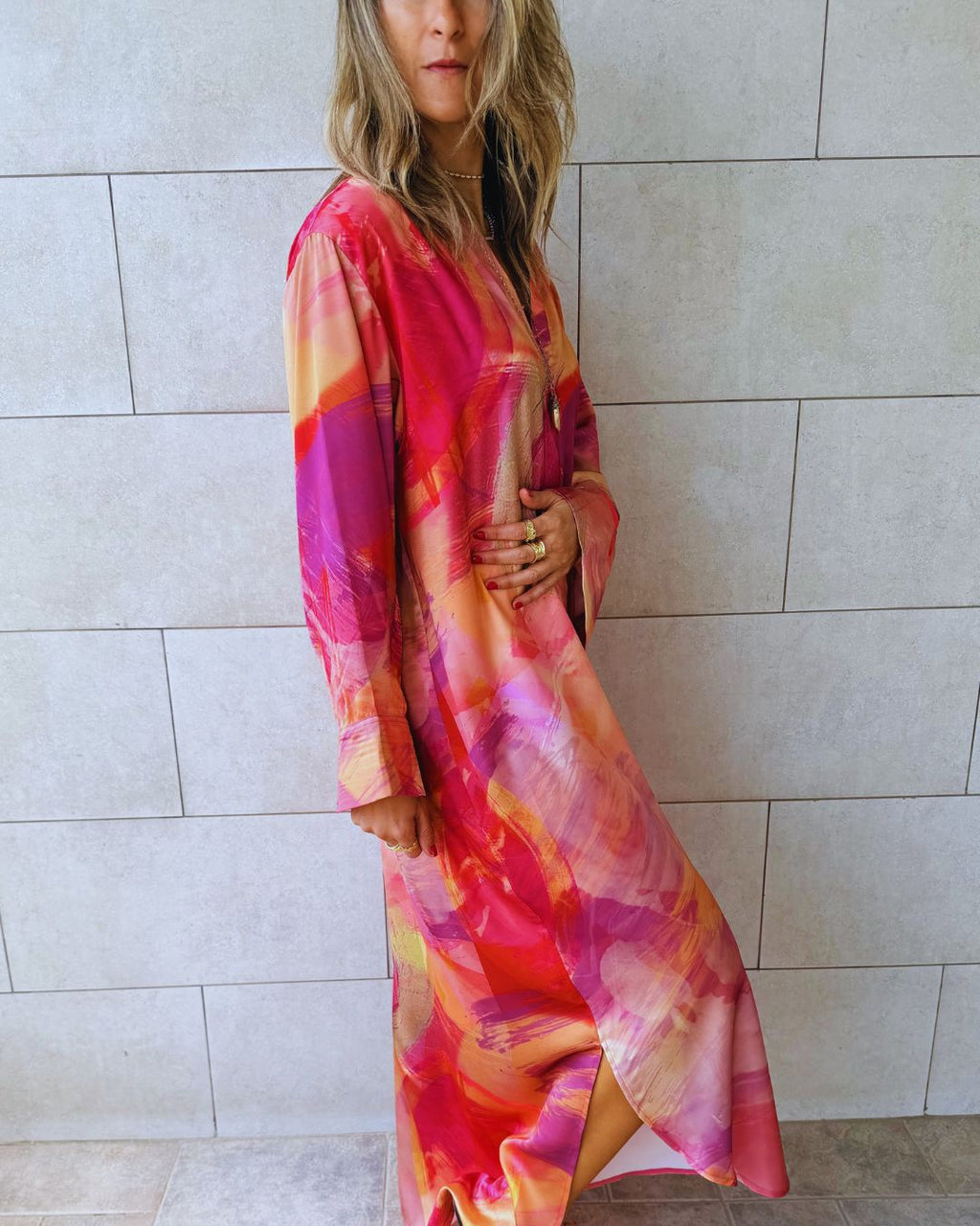Sabbia Rosa Longsleeve Maxi Dress