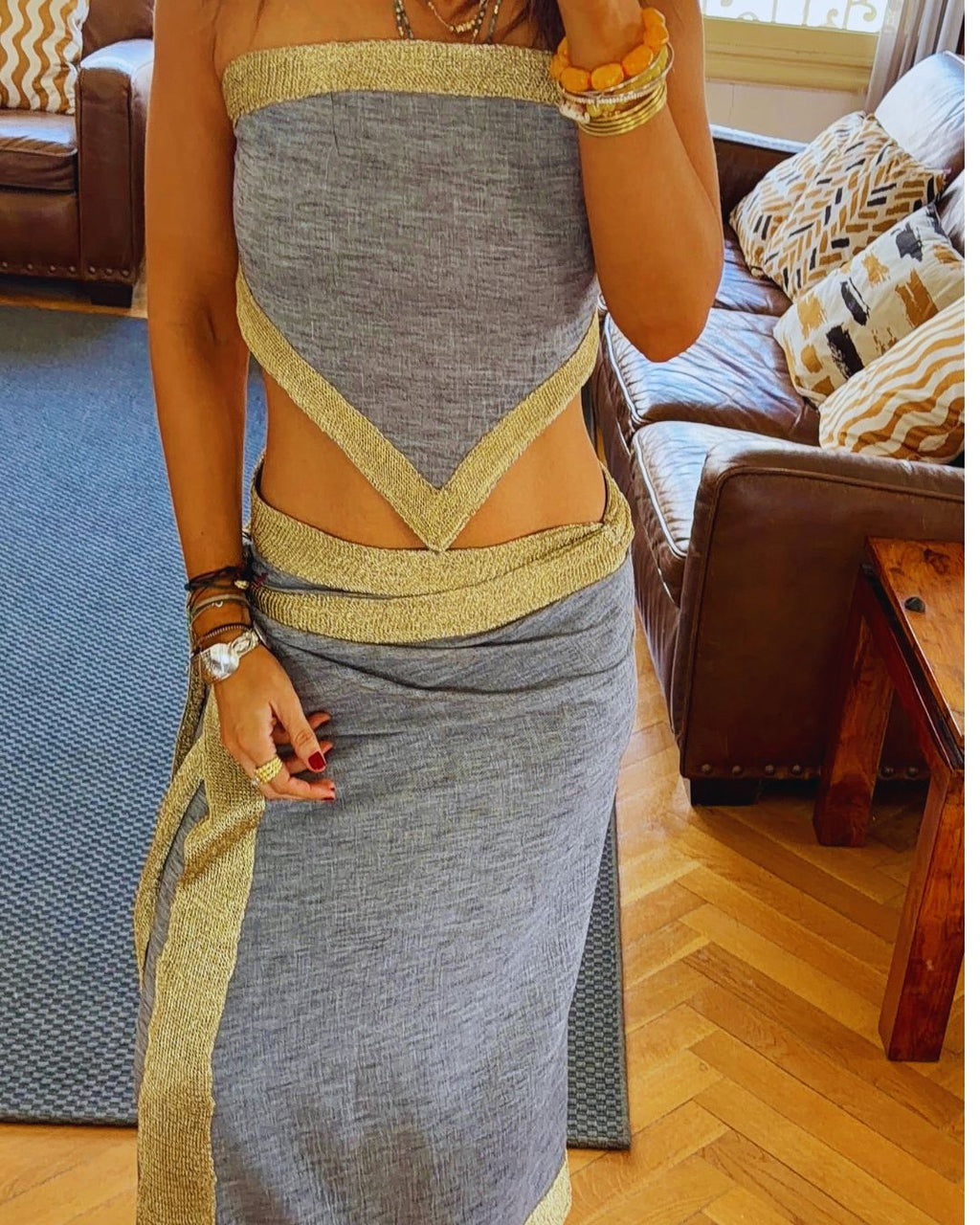 Golden Grey Edge Bandeau