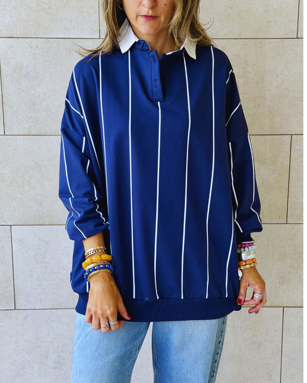 Navy Retro Light Weight Polo