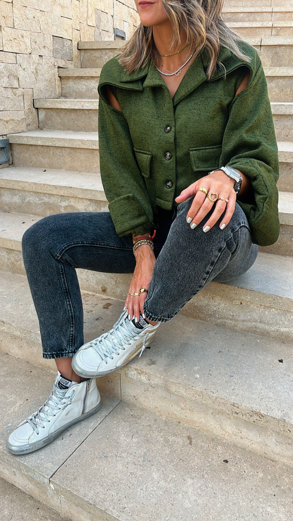 Olive Cozy Cargo Vest