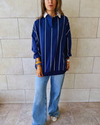 Navy Retro Light Weight Polo