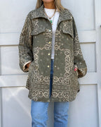 Olive Paisley Bandana Over Shirt