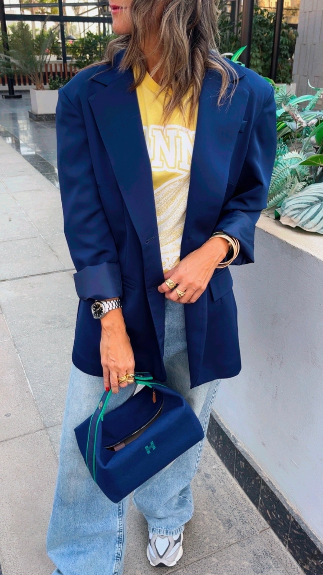 Navy Sophisticated Oversize Blazer