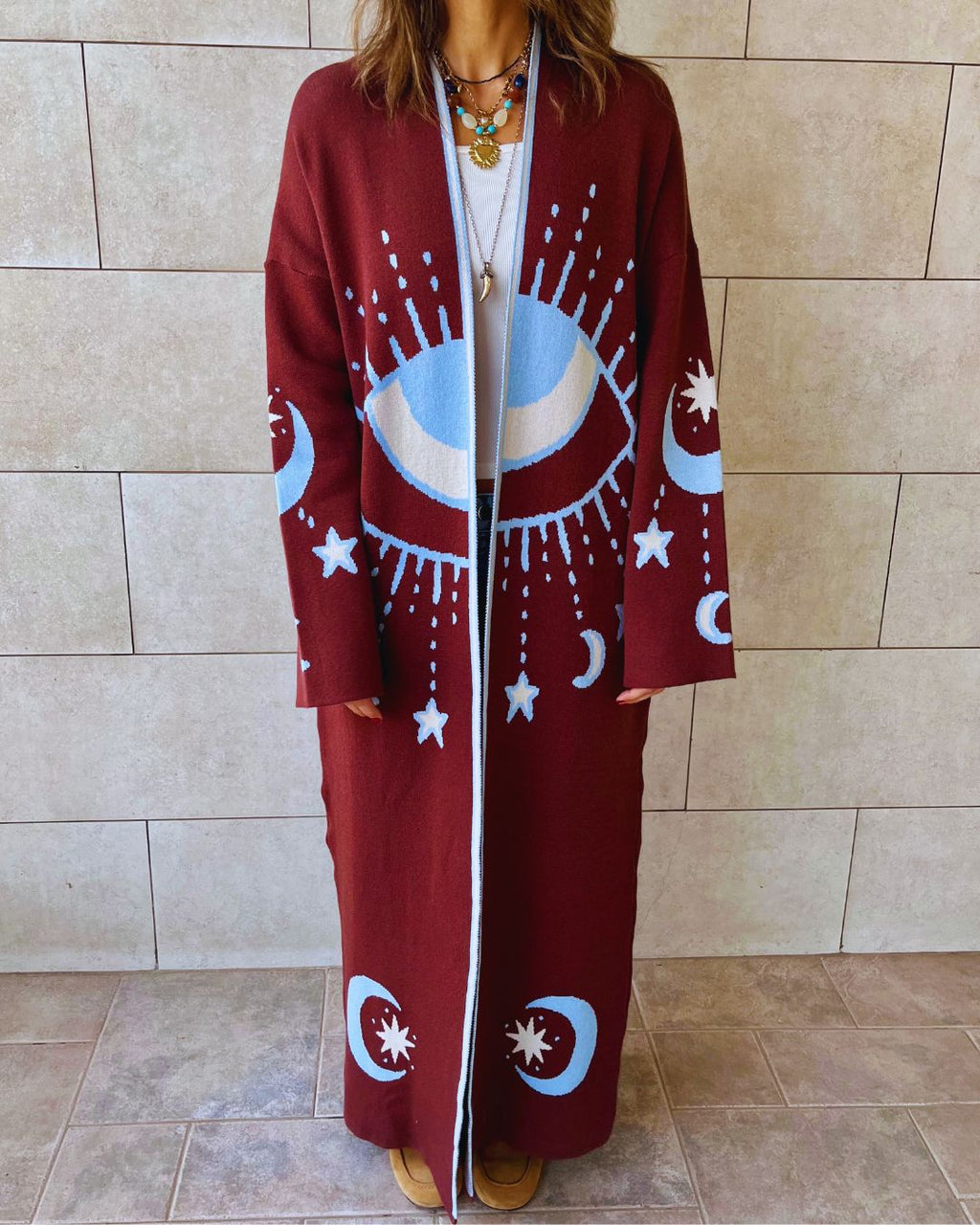 Brown Mystic Eye Cardigan