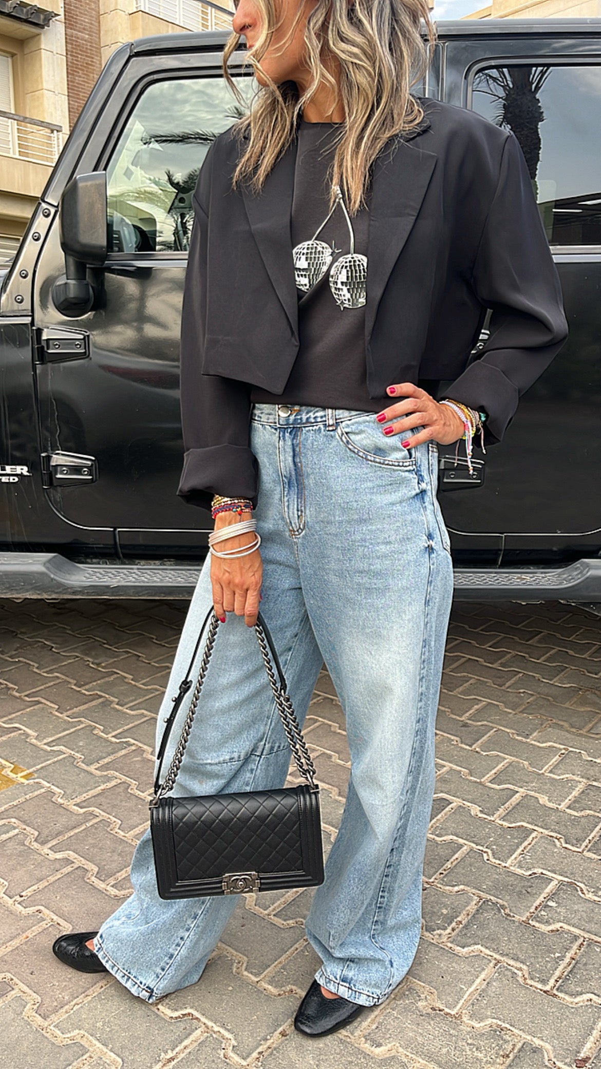 Black Loose Cropped Blazer