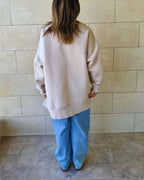 Beige Easy Crew Sweatshirt