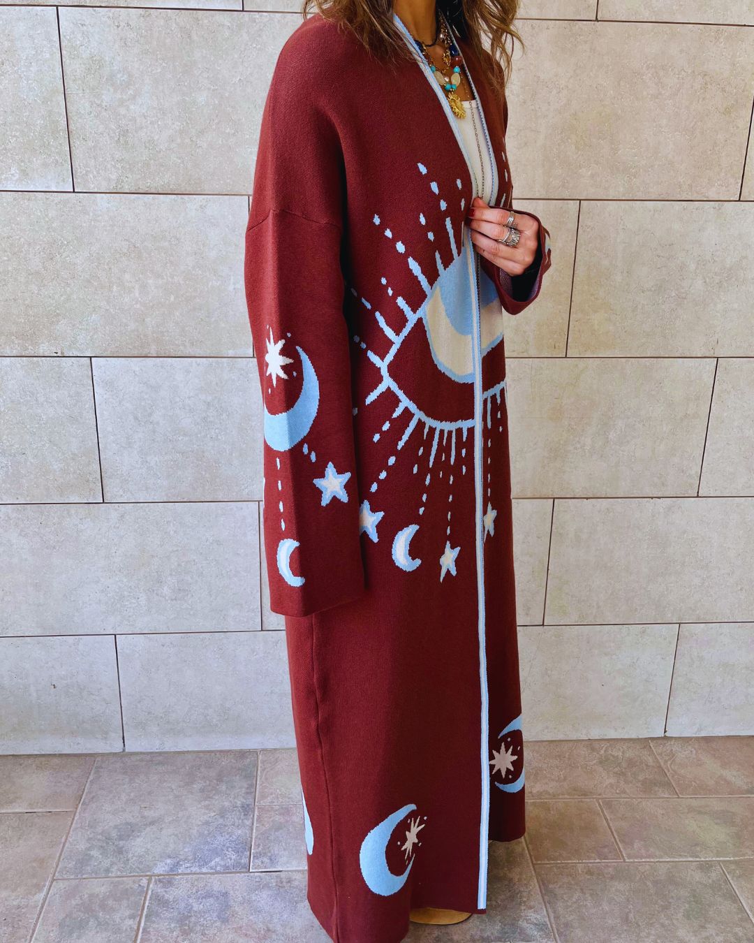 Brown Mystic Eye Cardigan