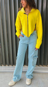 Yellow V Cropped Jacket