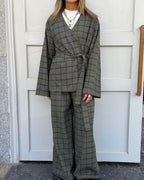 Olive Check Flannel Cardigan