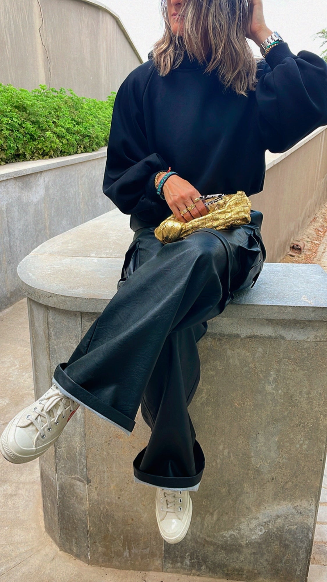 Black Exaggerated Hoodie