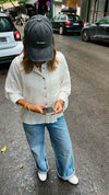 Beige Lined Linen Cropped Shirt