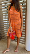 Orange Light Crochet Dress Coverup