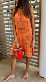 Orange Light Crochet Dress Coverup