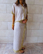 Golden Edge Cropped Shirt