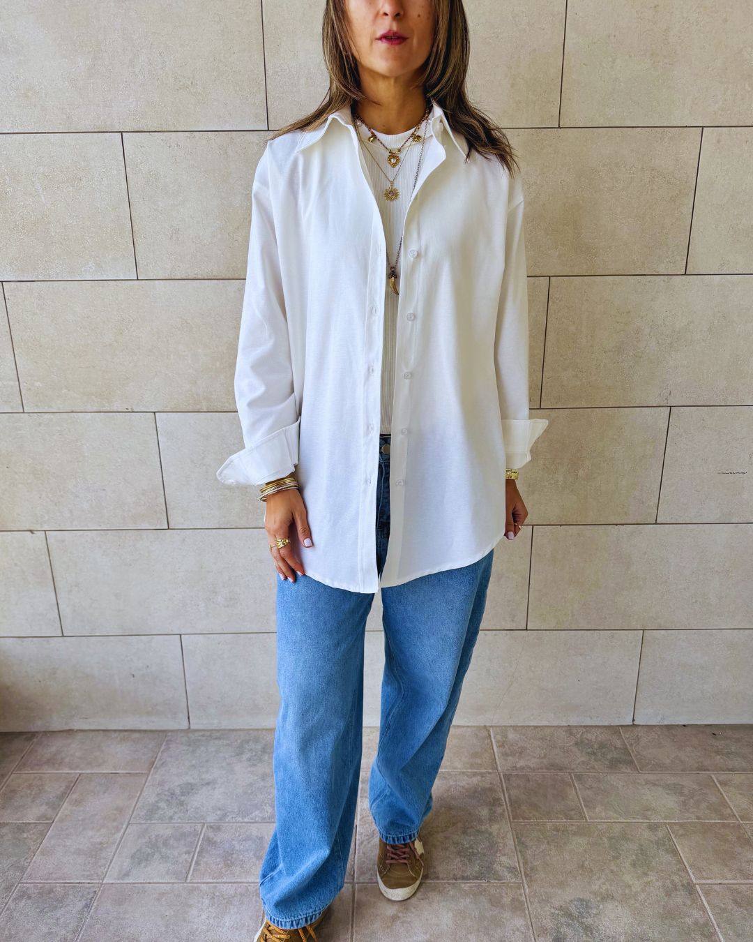 White Boyfriend Oxford Shirt