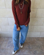Brown Basic High Neck