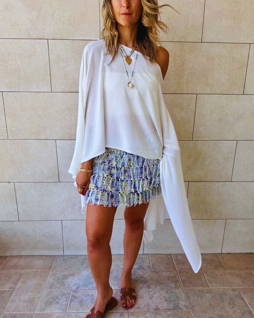 White Sundown Poncho