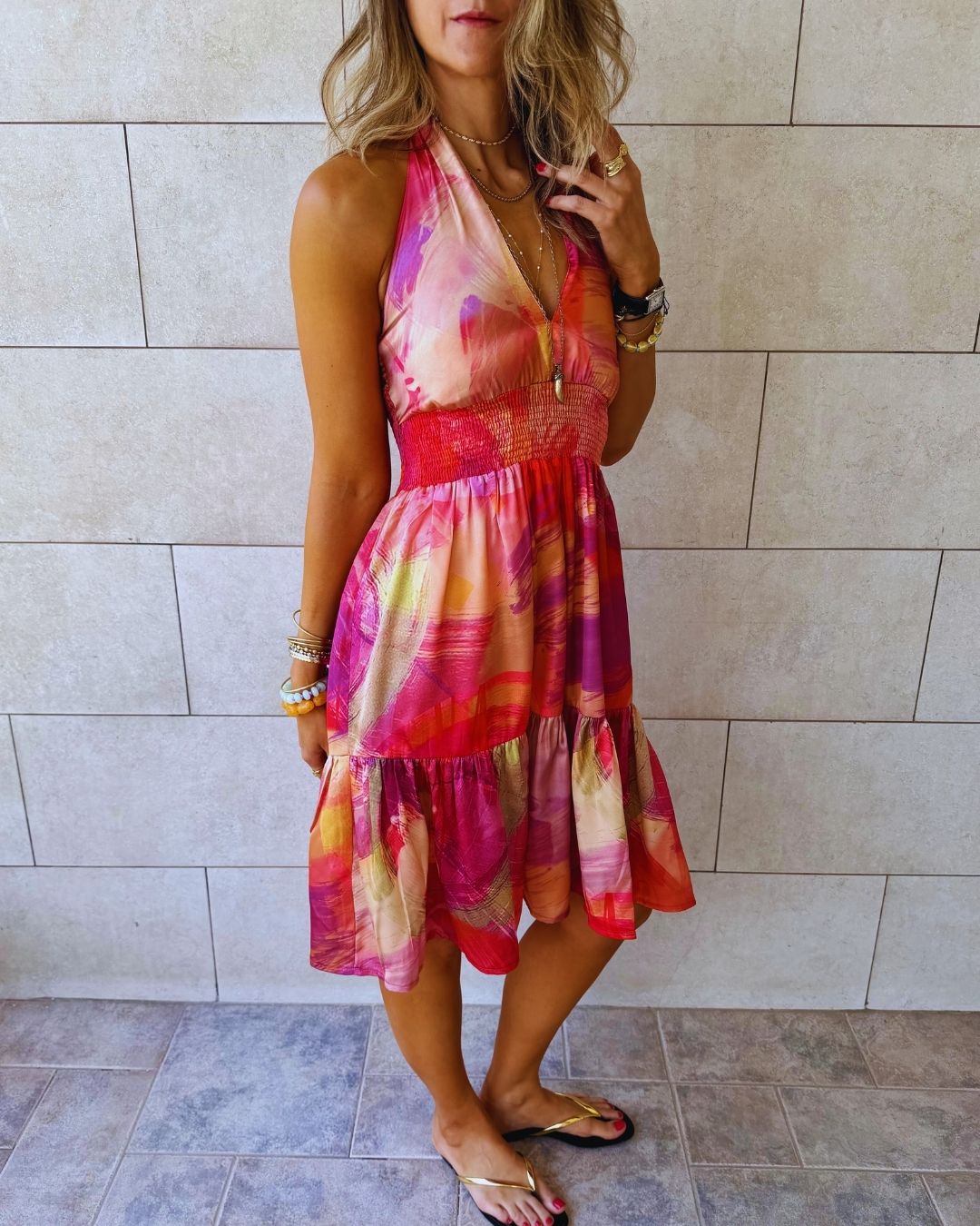 Sabbia Rosa Tie Back Dress