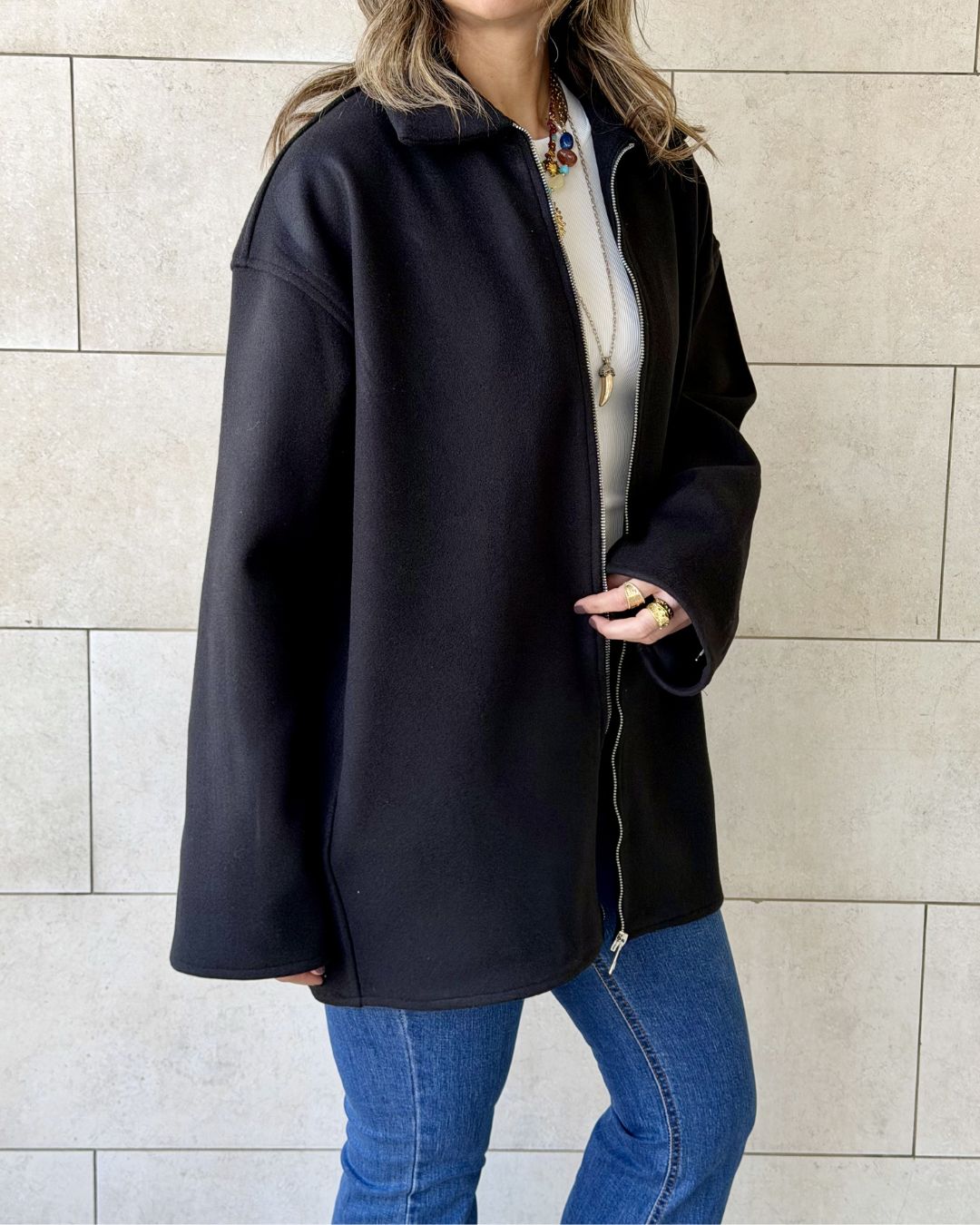 Black Cool Weather Zip Up