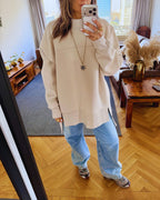 Beige Easy Crew Sweatshirt