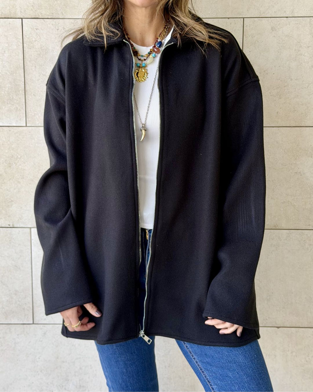 Black Cool Weather Zip Up