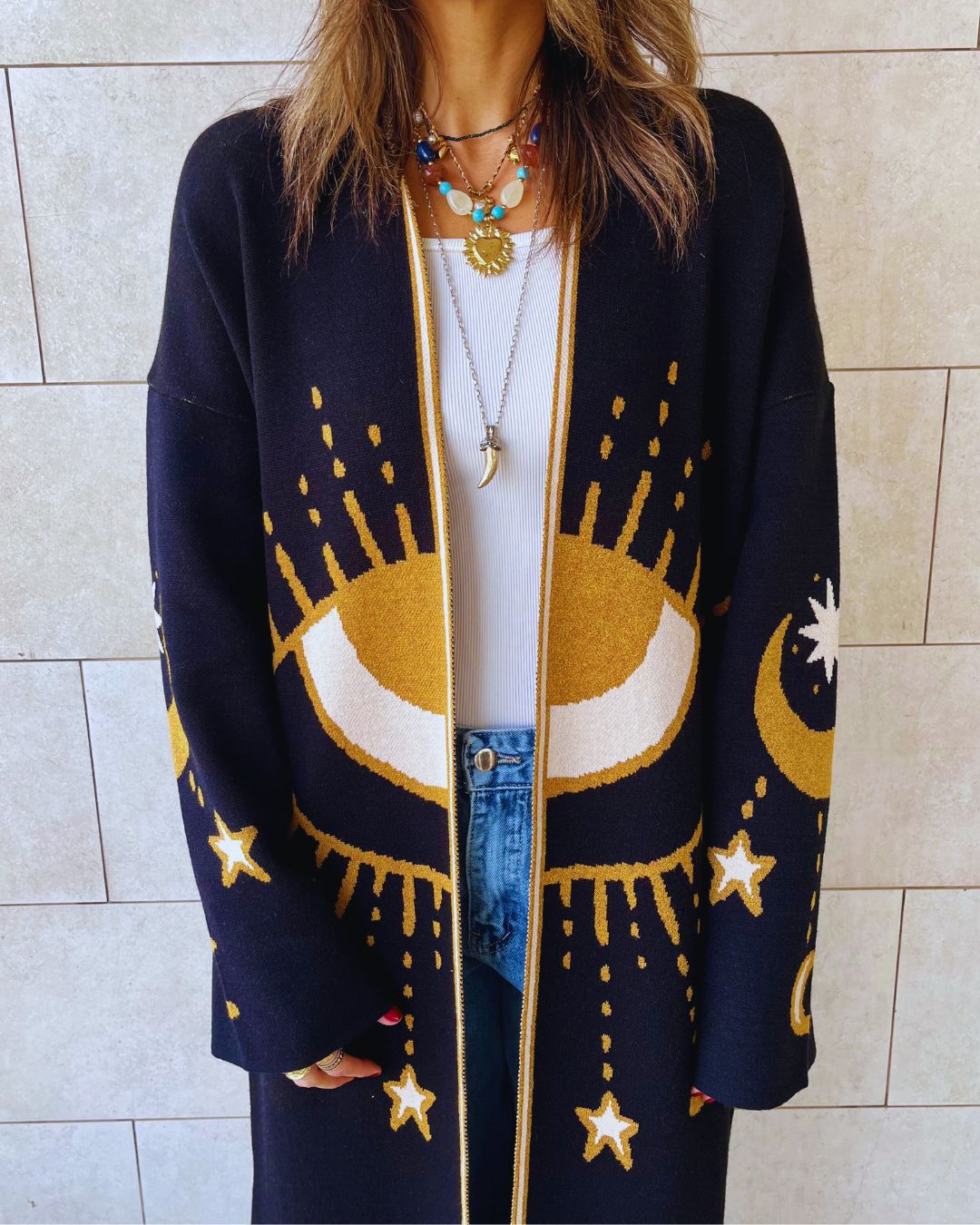 Black Mystic Eye Cardigan