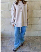 Beige Easy Crew Sweatshirt