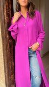 Lilac Longline Shirt Dress