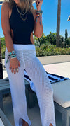 White Crochet Loving Beach Pants