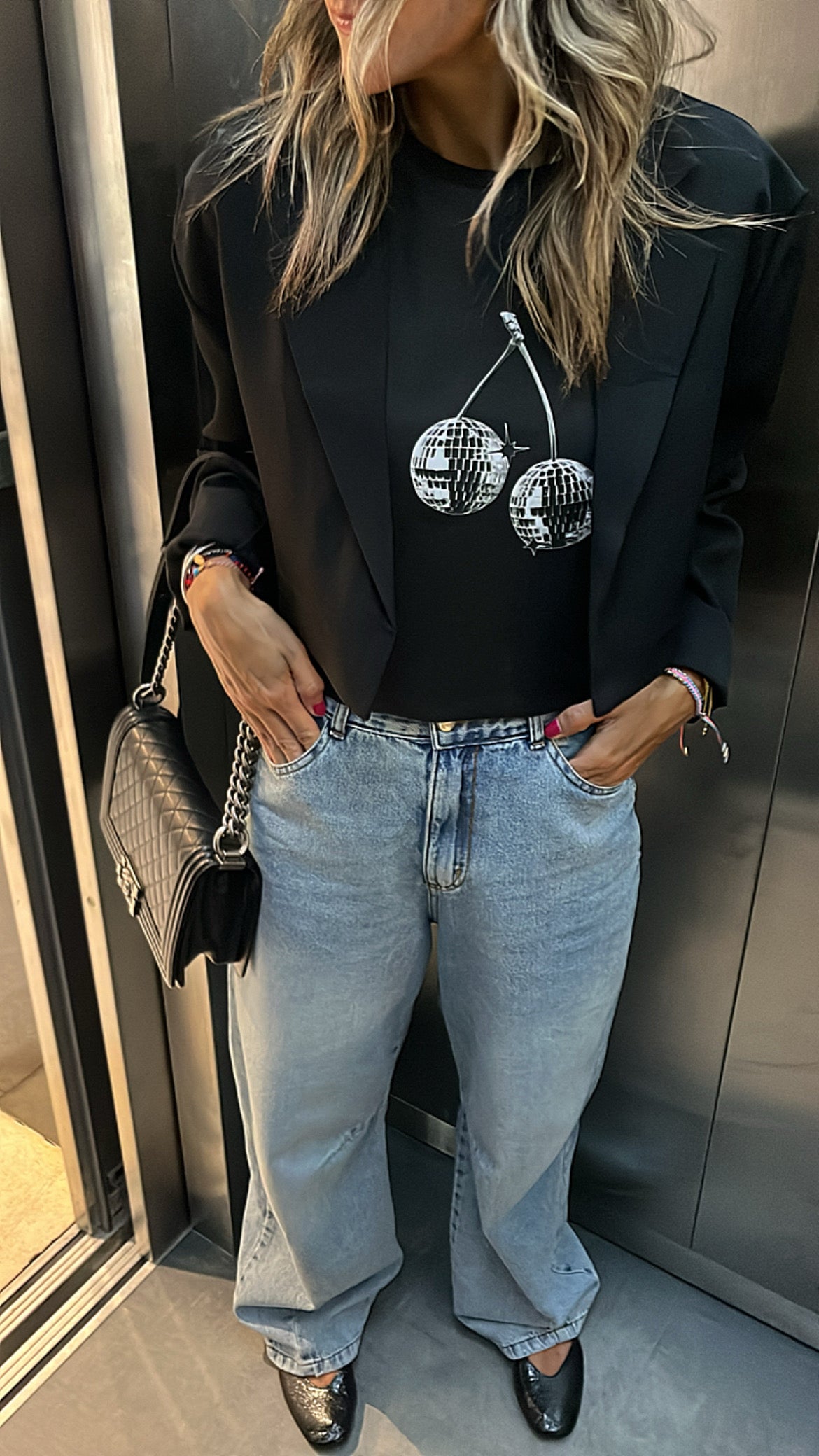Black Loose Cropped Blazer