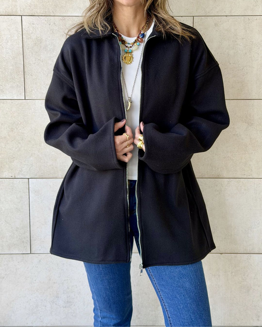 Black Cool Weather Zip Up