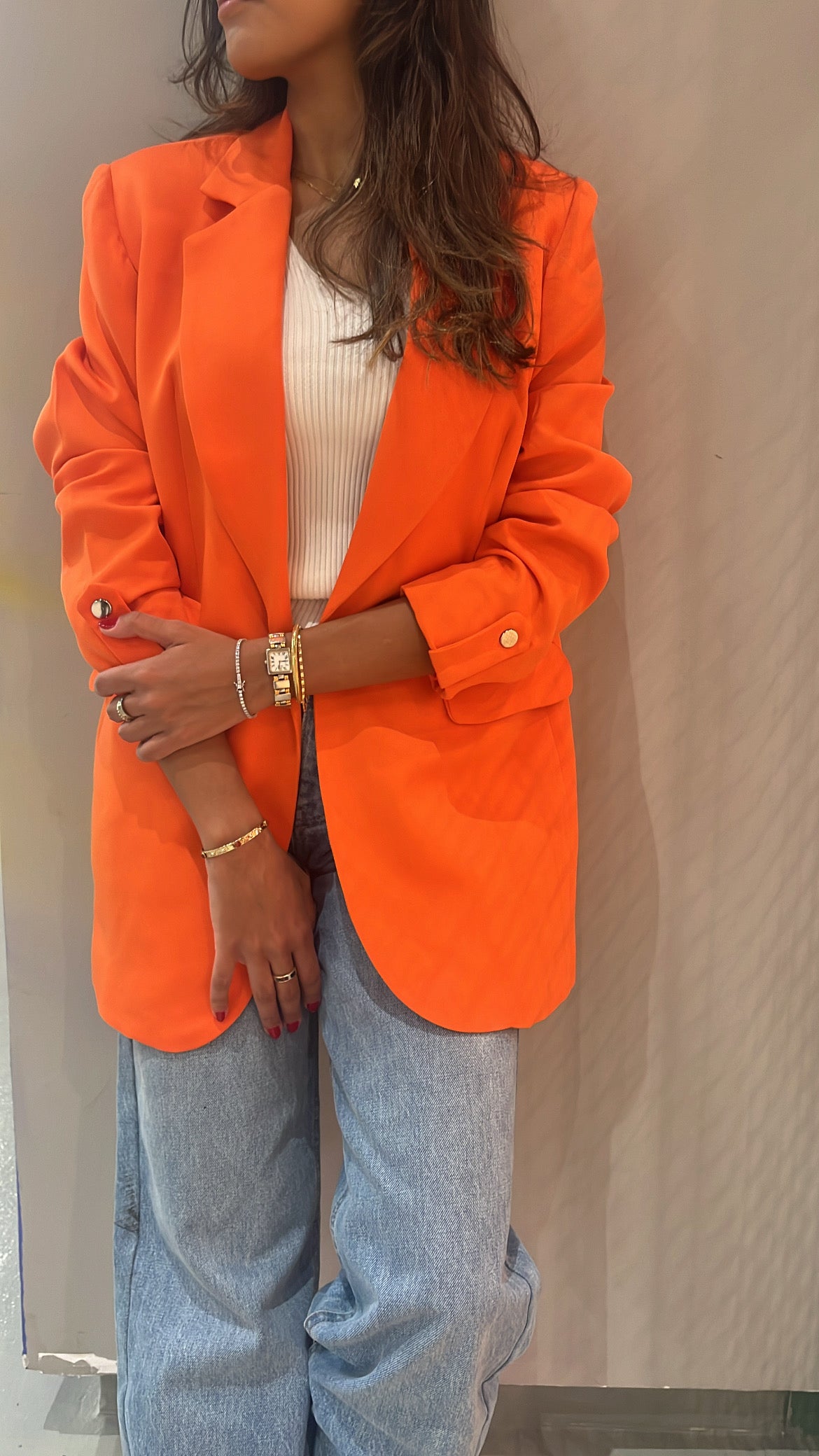 Orange Cool Girl Blazer