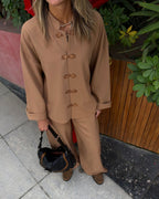 Beige Mandarin Top