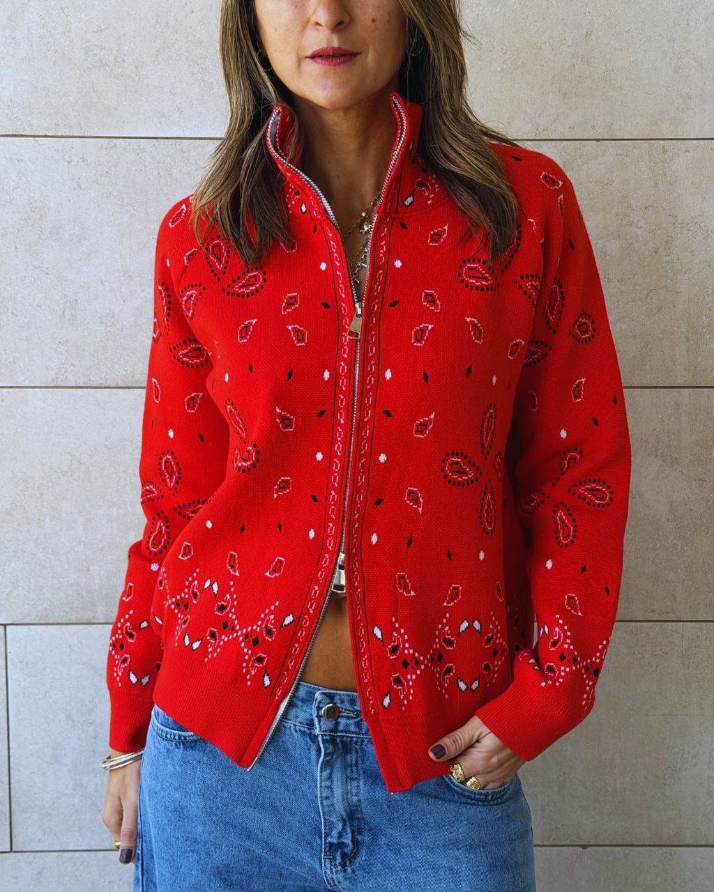 Rouge Bandana Double Zip Up