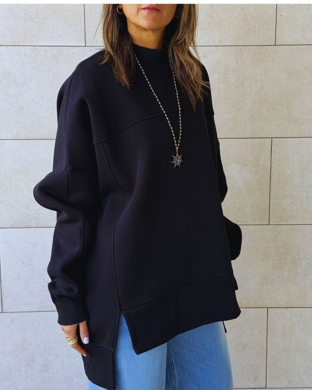 Black Easy Crew Sweatshirt
