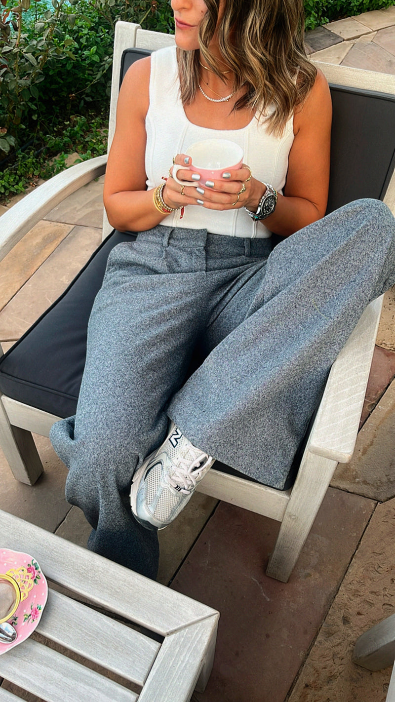 Grey Soft Suit Pants