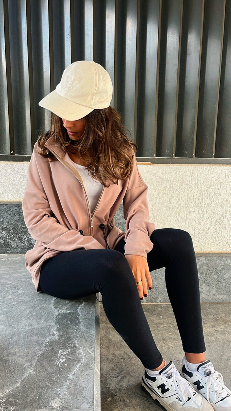 Beige Scuba Duster Jacket