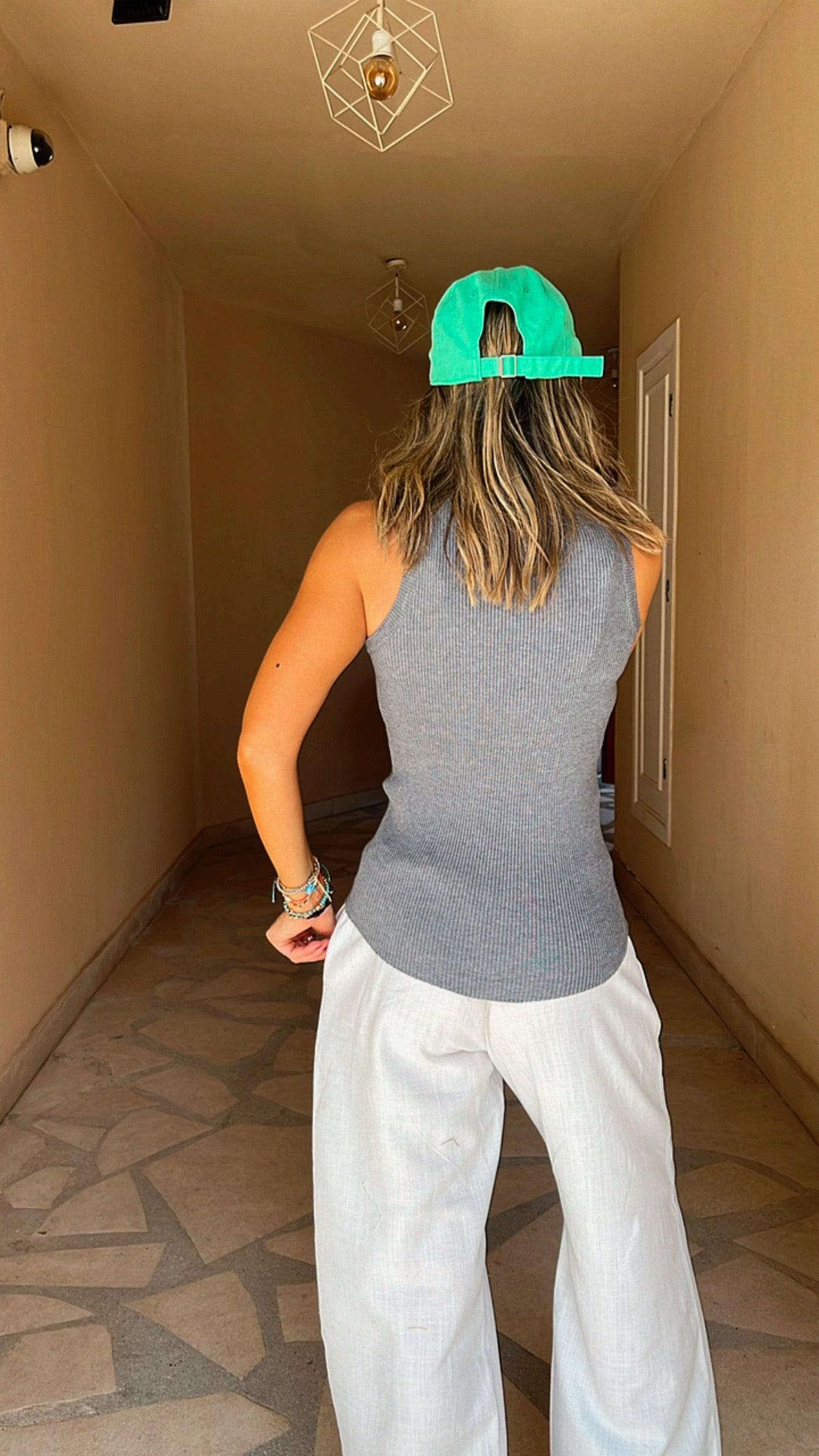 White & Black & Grey 120 Knit Racer Top