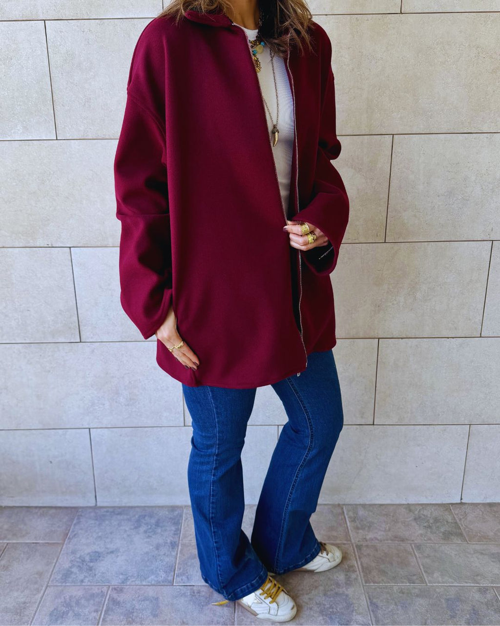 Burgundy Cool Weather Zip Up