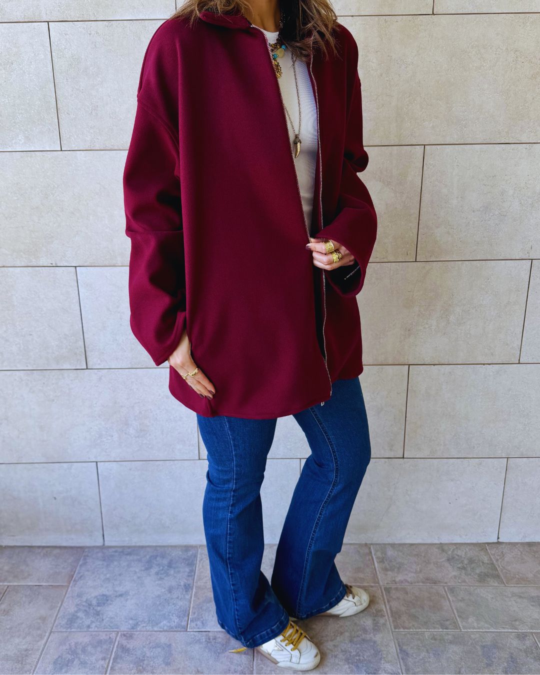 Burgundy Cool Weather Zip Up