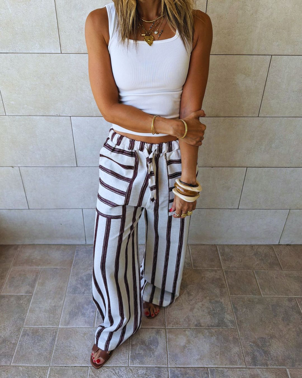 Café Stripe Pants