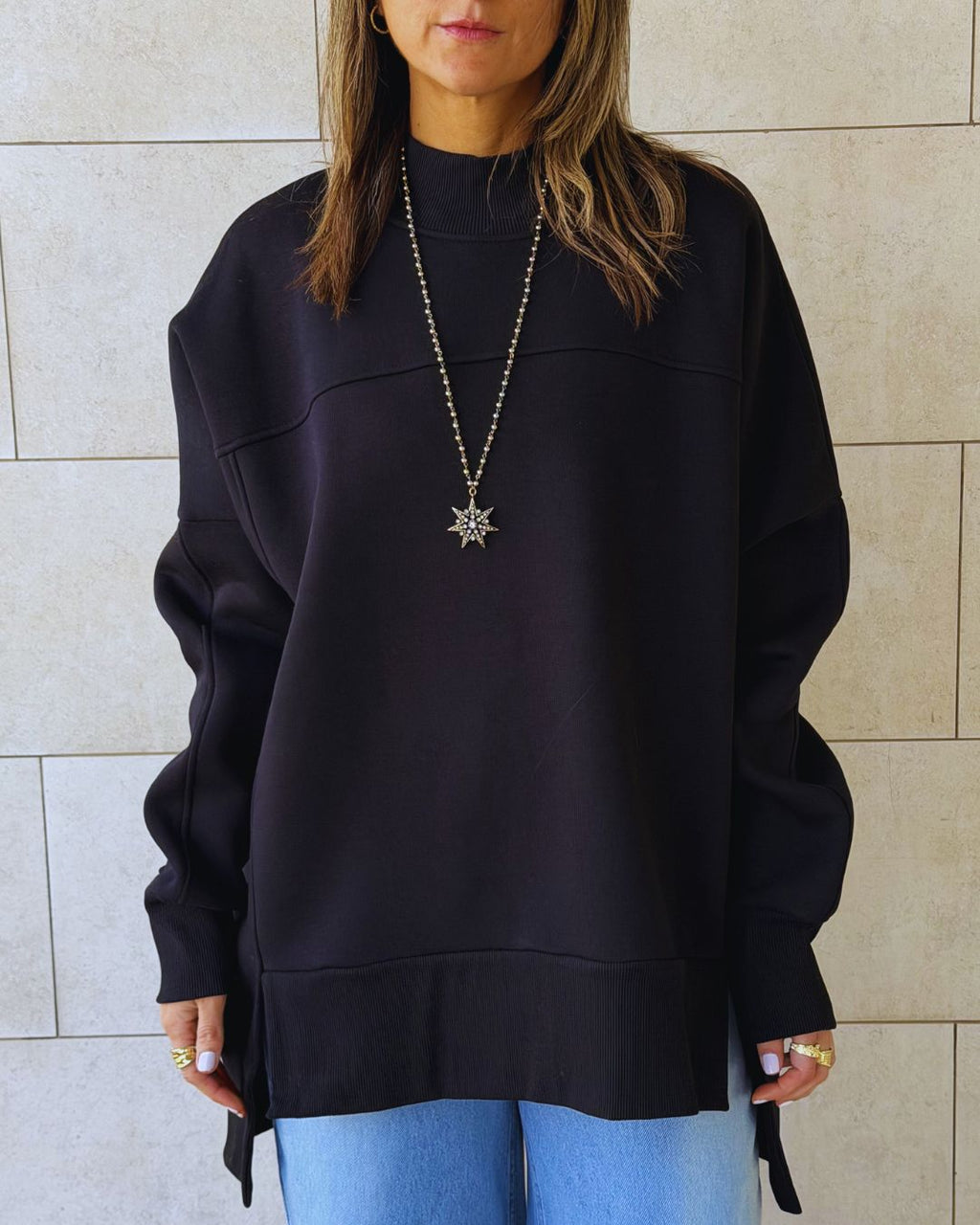 Black Easy Crew Sweatshirt