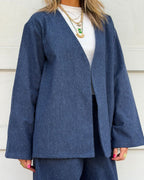 Navy Check Flannel Cardigan