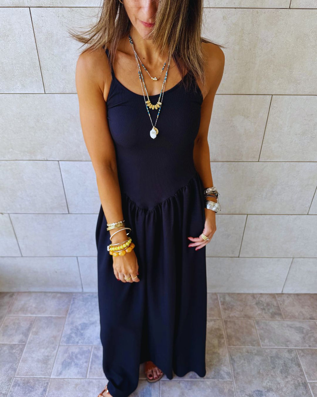 Black Drop Waist Dress