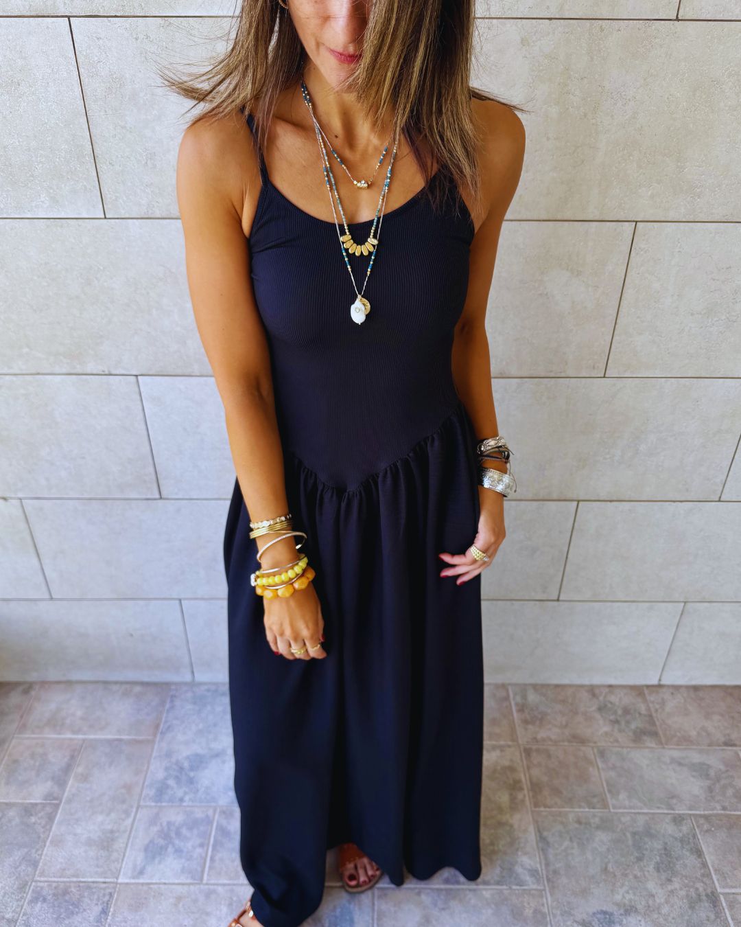 Black Drop Waist Dress