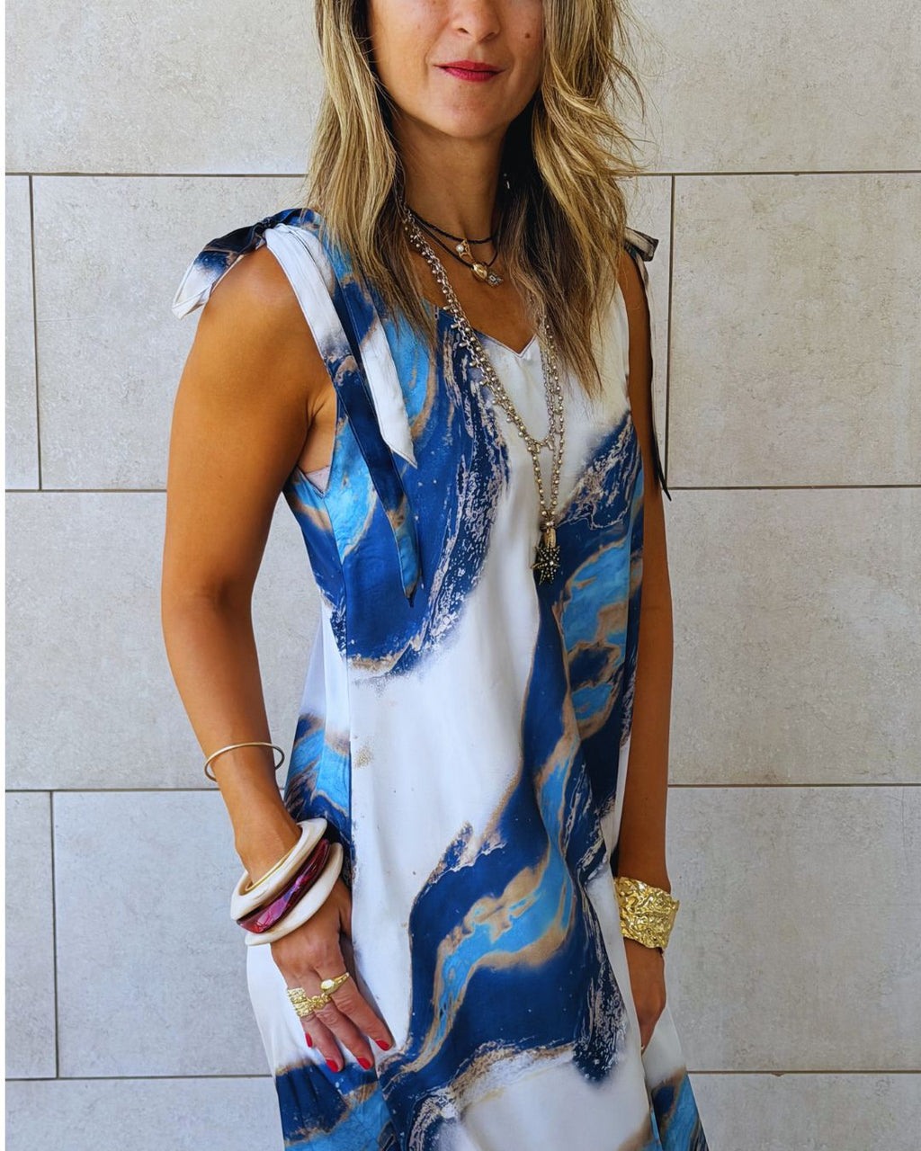 Smeralda Tie Shoulder Dress